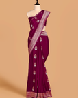 Magenta Butta Saree in Georgette