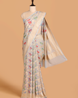 Sky Blue Jaal Saree In Georgette