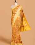 Yellow Jaal Saree In Georgette Tussar