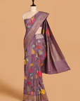 Mauve Jaal Saree In Georgette Tussar