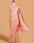 Light Pink Butta Saree In Georgette Tussar