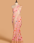 Light Pink Butta Saree In Georgette Tussar