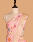 Light Pink Butta Saree In Georgette Tussar