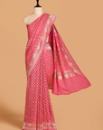 Gajar Pink Jaal Saree In Georgette