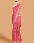 Gajar Pink Jaal Saree In Georgette