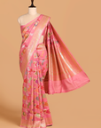 Pink Jaal Saree in Tussar Georgette