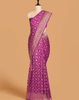 Magenta Jaal Saree In Silk