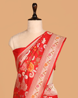 Red Jaal Saree in Silk