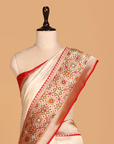 Off White Brocade Saree In Silk