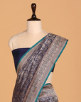Royal Blue Brocade Saree in Silk