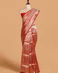 Red Brocade Saree in Silk
