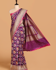 Purple Jaal Saree In Silk