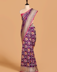 Purple Jaal Saree In Silk