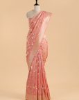 Gajar Pink Jaal Saree in Silk