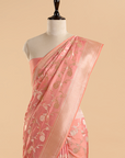Gajar Pink Jaal Saree in Silk
