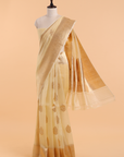 Lemon Yellow Butta Saree in Kora Silk