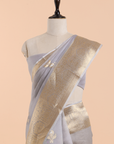 Grey Butta Saree in Kora Silk