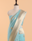Firozi Butta Saree in Kora Silk