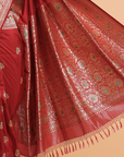 Red Butti Saree in Silk