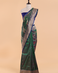 Green Lehariya Saree in Silk