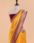 Yellow Lehariya Saree in Silk