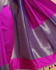 Magenta Plain Saree in Silk