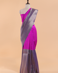 Magenta Plain Saree in Silk