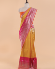 Mustard Yellow Plain Saree in Silk