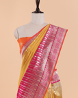 Mustard Yellow Plain Saree in Silk