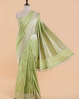 Pista Green Plain Saree in Silk