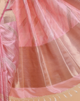 Light Pink Lehariya Saree in Silk