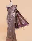Purple Brocade Saree In Silk