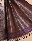 Purple Brocade Saree In Silk