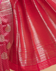 Red Brocade Saree In Silk