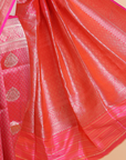 Strawberry Pink Brocade Saree In Silk