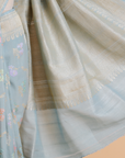 Sky Blue Jaal Saree In Georgette Tussar