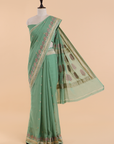 Pista Green Butta Saree In Georgette