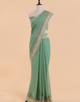 Pista Green Butta Saree In Georgette