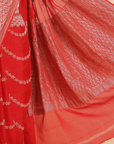 Red Lehariya Saree in Georgette