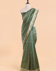 Bottle Green Brocade Saree In Silk