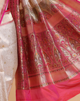 Off White Brocade Saree in Silk