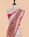 Off White Brocade Saree in Silk