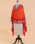 Orange Butti Bandhani Dupatta in Georgette
