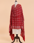 Red Gharchola Bandhani Dupatta in Georgette