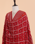 Red Gharchola Bandhani Dupatta in Georgette