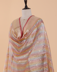 Tomato Red Rangkat Dupatta in Tissue Silk