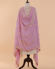 Light Pink Jamdani Dupatta in Georgette