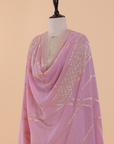 Light Pink Jamdani Dupatta in Georgette