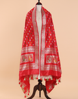 Red Butti Dupatta in Silk