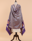 Purple Brocade Dupatta in Silk